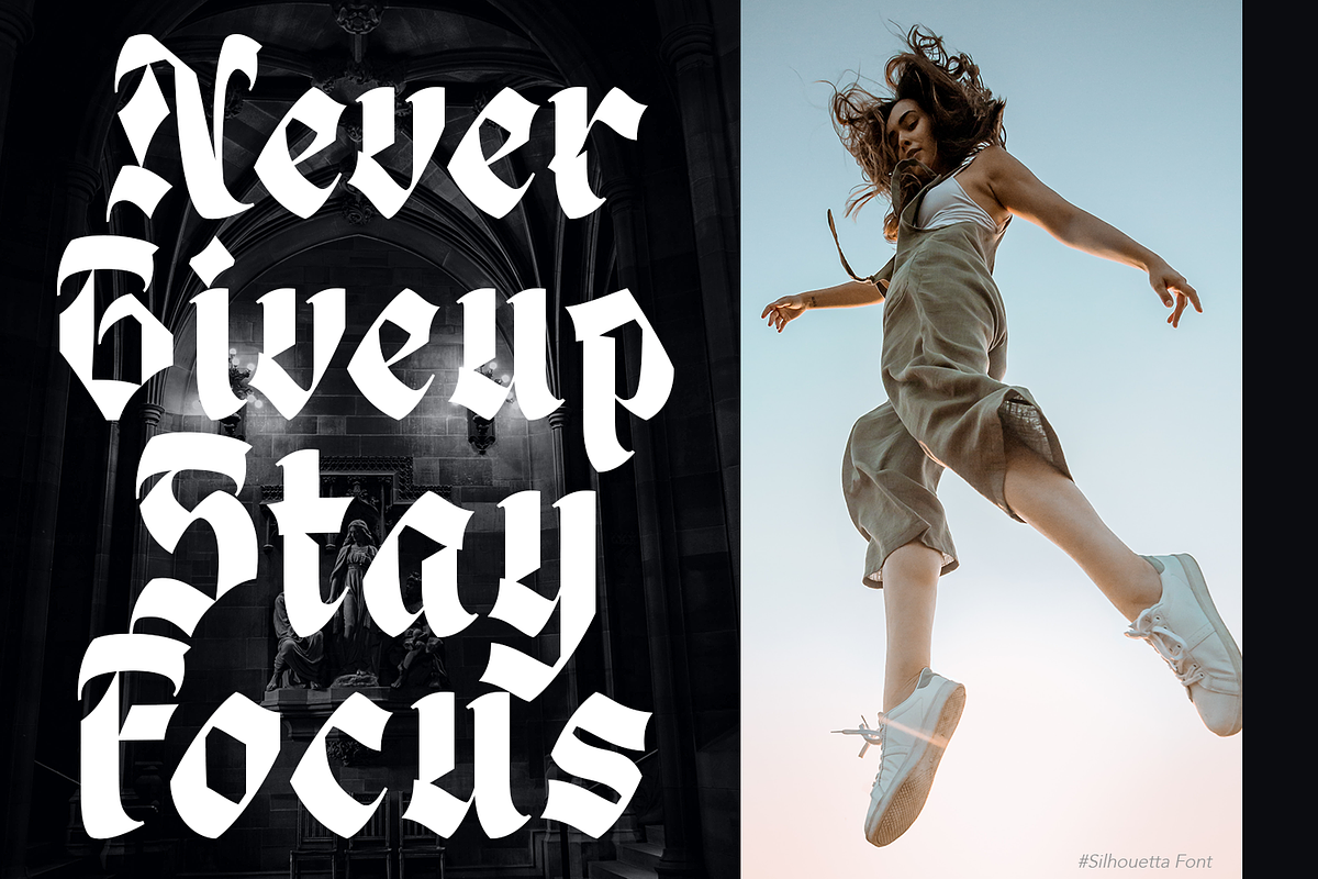Silhouetta Blackletter, a Blackletter Font by TypeClassHeroes (Photo 2 of 15)
