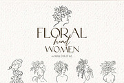 Floral Head Women SVG Cliparts, an Illustration by Mia Digital (Thumbnail 3 of 6)
