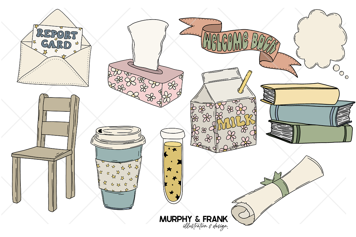Groovy School Clipart Bundle Kids, a Graphic by Murphy & Frank (Photo 6 of 10)