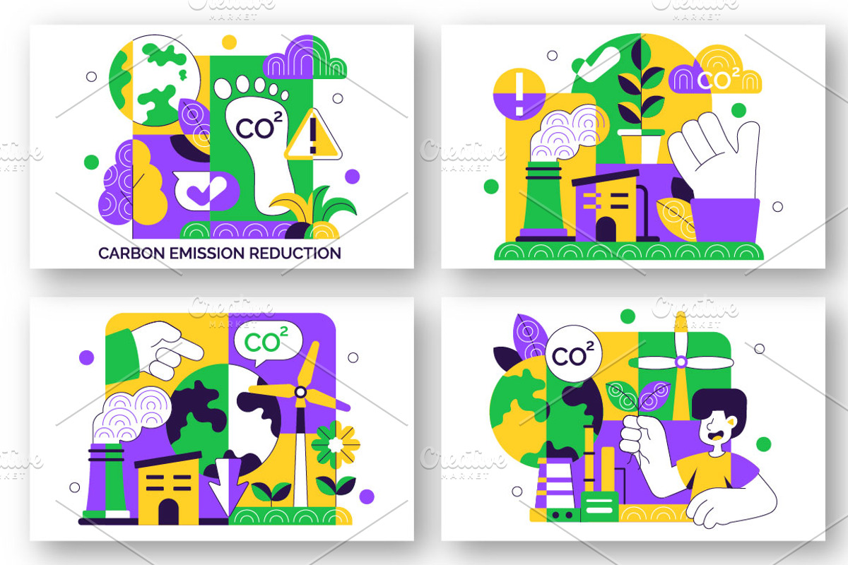 10 Carbon Footprint Reduction, a Technology Illustration by denayunebgt (Photo 2 of 4)