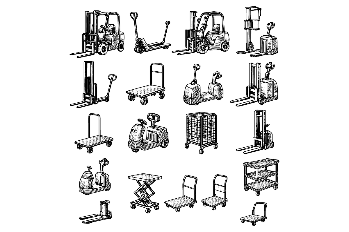 Warehouse Forklift Tools, an Object Graphic by nikagraphic