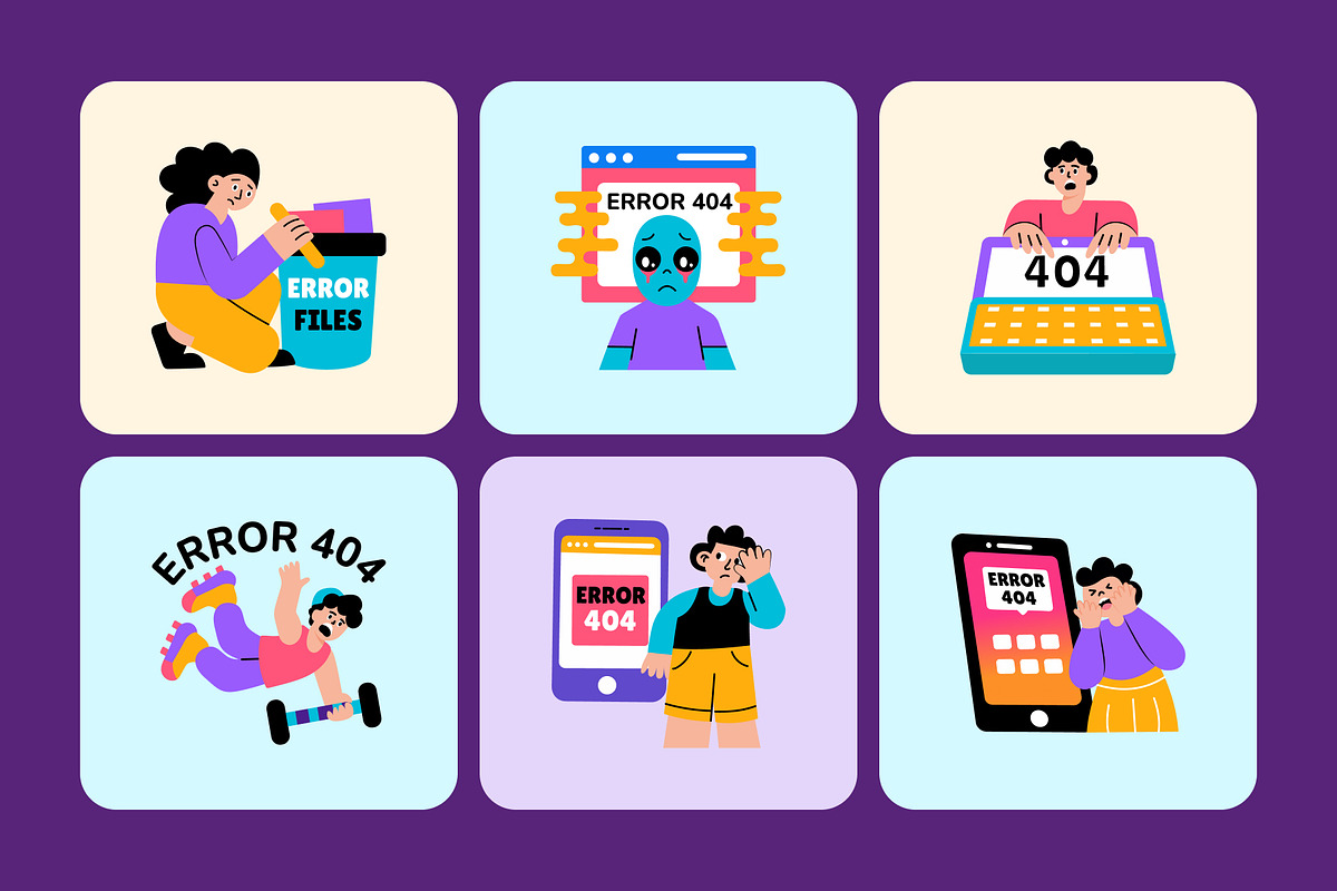 Error Illustrations Art Set, a Technology Illustration by Brickclay (Photo 5 of 9)