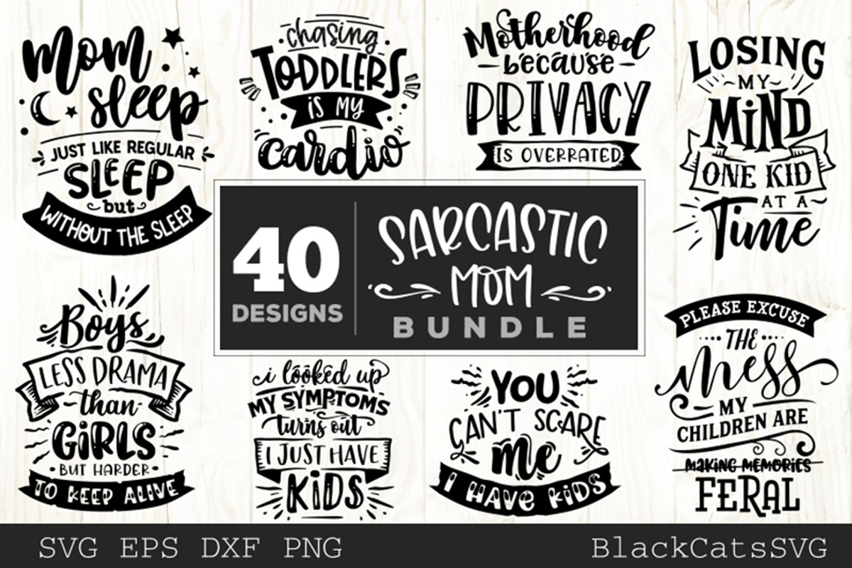 Funny mom SVG bundle 40 designs, an Illustration by BlackCatsMedia (Photo 3 of 5)