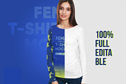 Female Long Sleeve T-Shirt Mockups, a Shirt Mockup by Hi, Mock-Up! (Thumbnail 2 of 9)