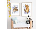 Watercolor Clipart, Cat Clipart png, an Object Graphic by KomtsyanTatyanaArt (Thumbnail 5 of 5)