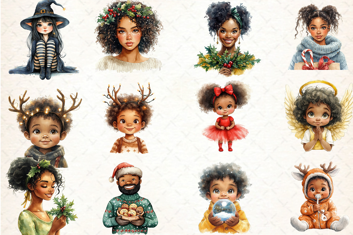 Antique Nordic Chirstmas Day Clipart, an Illustration by DreamCafeArt (Photo 3 of 7)