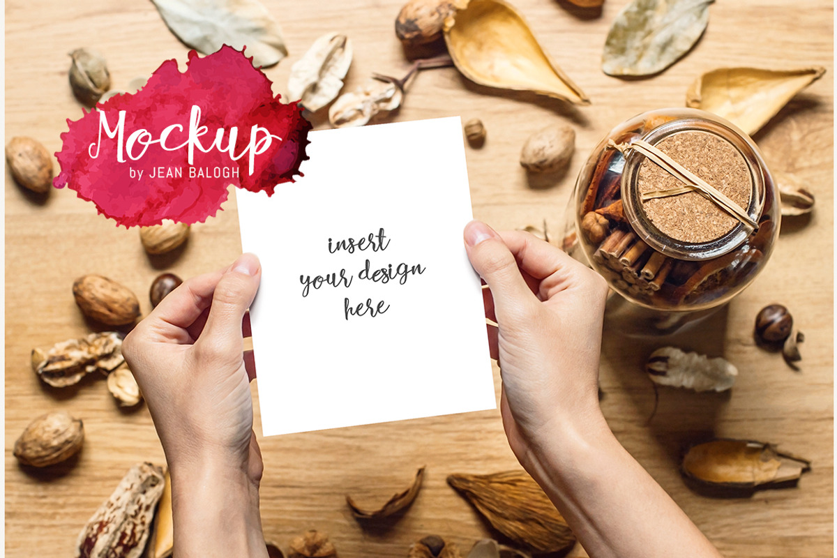 Hands Holding Vertical Card Mockup, a Presentation Template by Jean Balogh