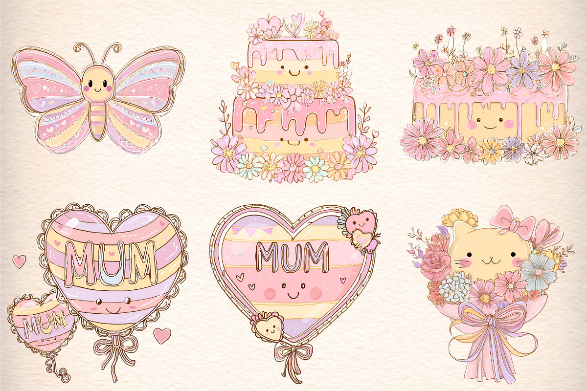 Retro Mother's Day Clipart, an Illustration by Digital Artistic99 (Photo 4 of 8)