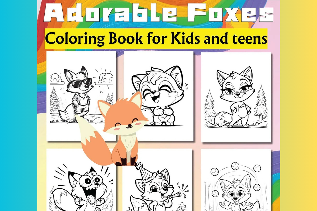Cute Adorable Foxes Coloring Book, an Animal Illustration by Sourcedigi (Photo 1 of 3)