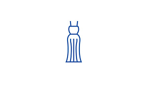 Evening Gown Line Icon Concept