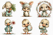 Whimsical Easter Animals Clipart PNG, an Illustration by Craft Nest (Thumbnail 4 of 11)