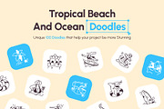 Tropical Beach and Ocean Doodles, an Outline Icon by Vectors Market (Thumbnail 1 of 8)