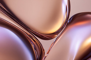 Abstract rose gold fluid shapes creating dynamic curves and reflections for a m, a Photo by Studio ANNA