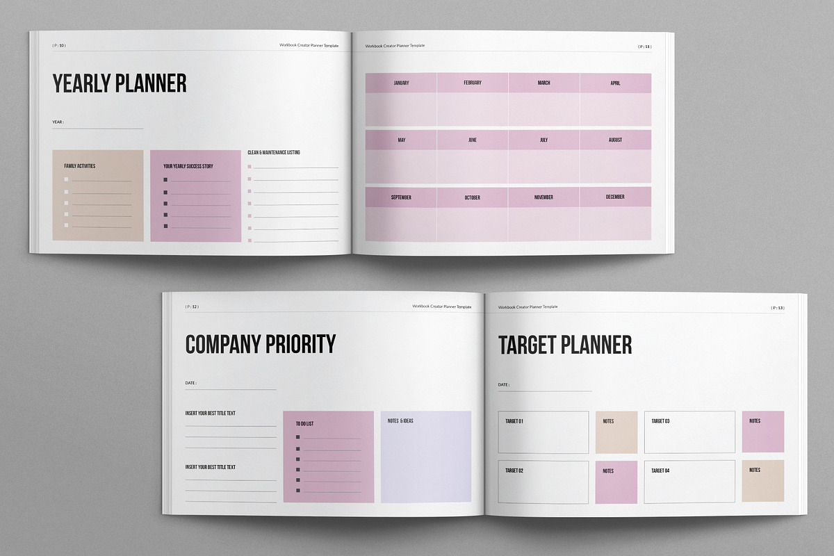 Workbook Creator Planner Landscape, a Magazine Template by E-Type (Photo 5 of 7)