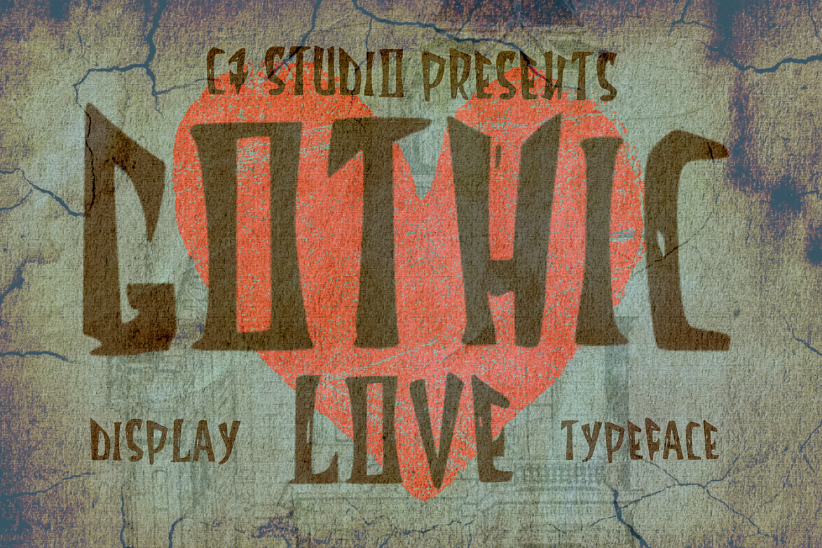Gothic Love display font, a Script Font by C7 Studio (Photo 1 of 5)