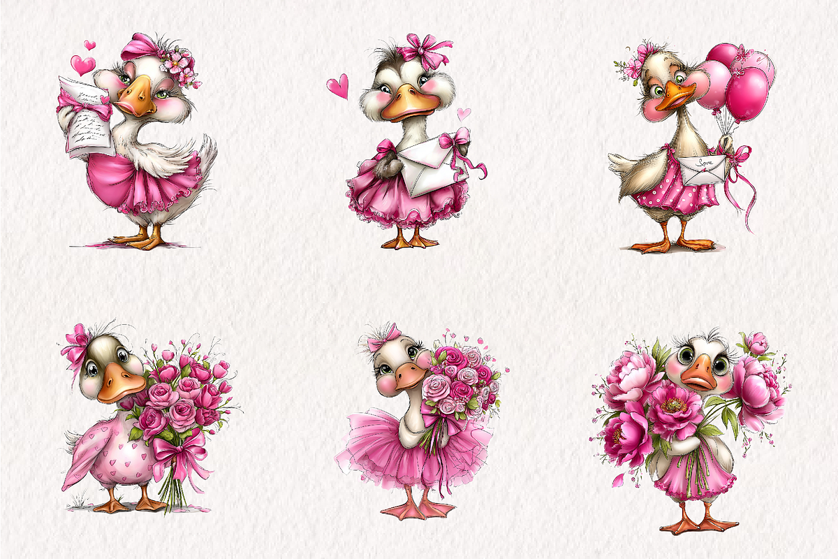 Coquette Goose Clipart PNG, an Illustration by CreationArt (Photo 3 of 7)