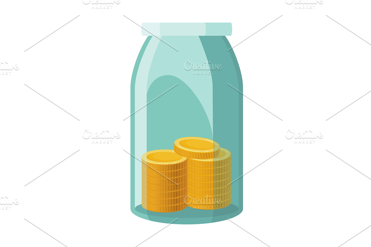 Investing bottle money, icon, a Finance Illustration by Things for designers