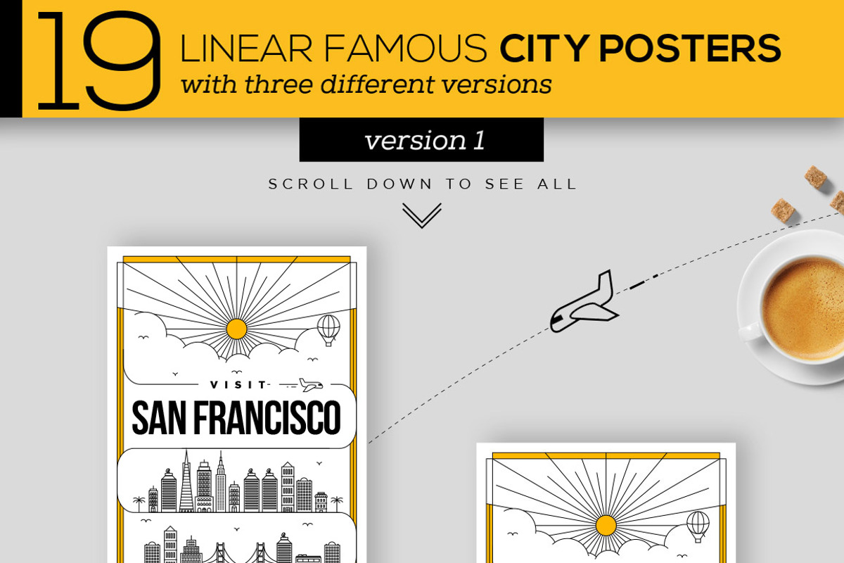 19 - Linear City Posters, an Outline Icon by Kursat Unsal (Photo 2 of 6)