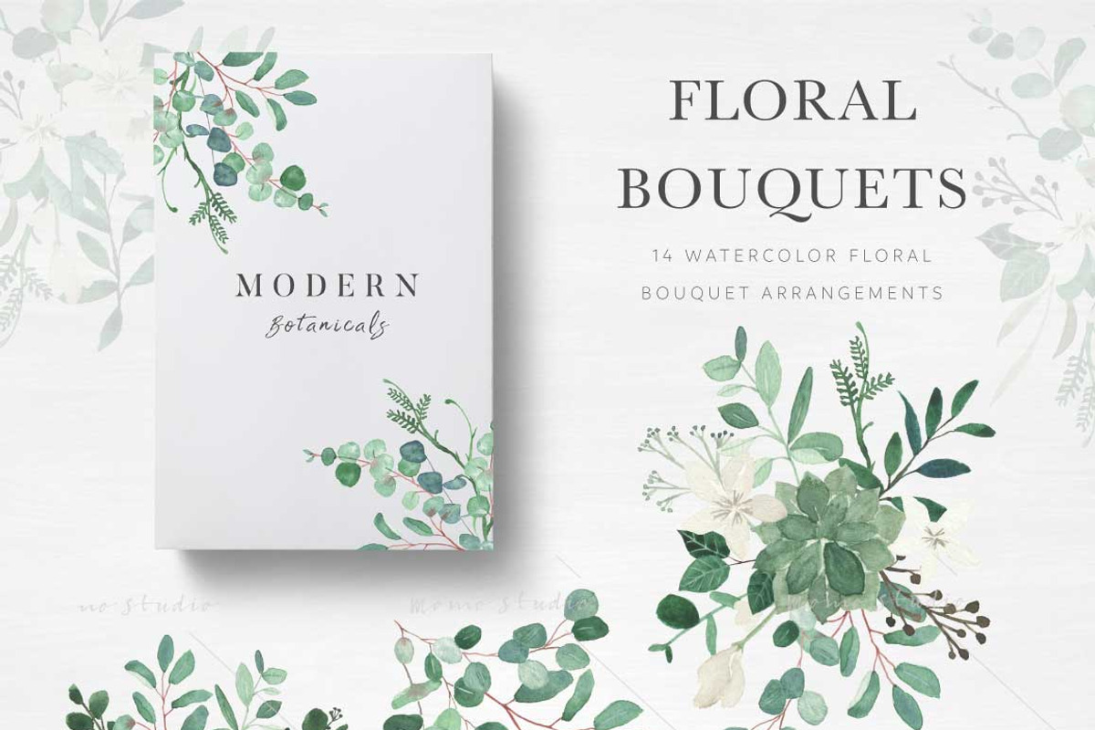 Modern Botanicals Florals & Leaves, an Illustration by Momo Studio (Photo 6 of 15)