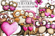 Cute Couple Owl Valentine's Day Clip, an Illustration by Daily.Designs (Thumbnail 1 of 5)