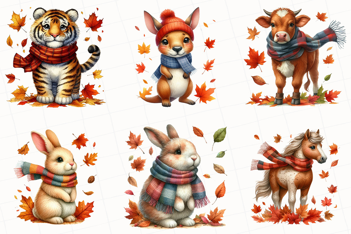 Watercolor Autumn Animal Clipart, an Illustration by OK Design (Photo 4 of 5)