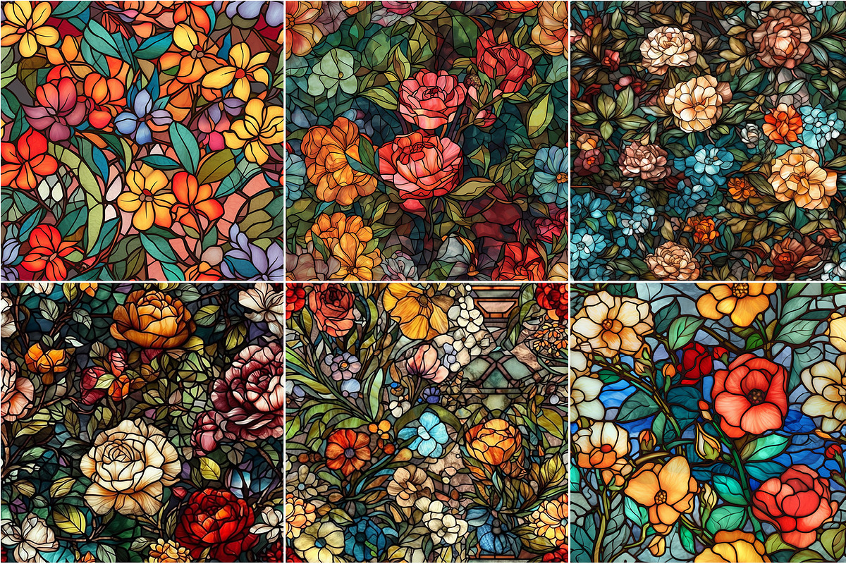 Rosette - Seamless Stained Flowers, a Pattern Graphic by Pixel Perfect Patterns (Photo 10 of 11)