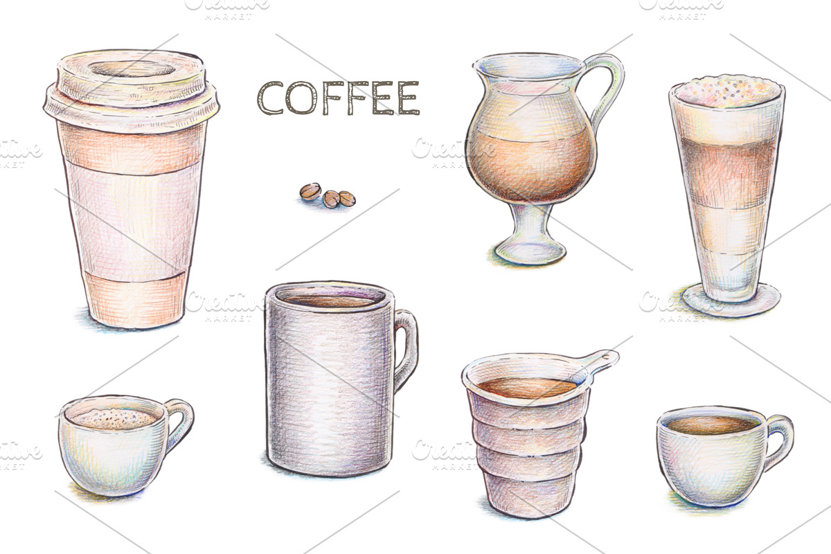 Coffee set, a Food Illustration by Eugenia Hauss Design (Photo 1 of 2)