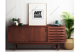 Mid Century Frame Mockup Portrait