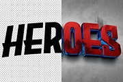 Heroes 3D editable text effect, a Layer Style Add-On by Hello Muh (Thumbnail 2 of 2)
