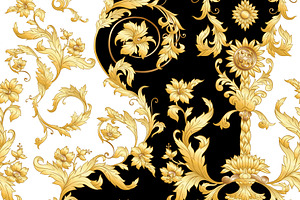 17 Golden Baroque Seamless Patterns