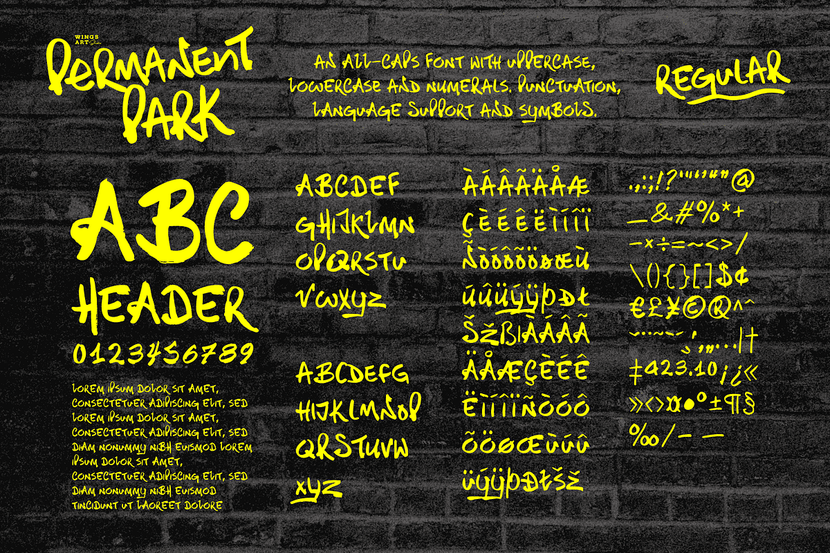 Permanent Park - 90s Graffiti Font, a Symbol Font by Wingsart Studio (Photo 2 of 15)