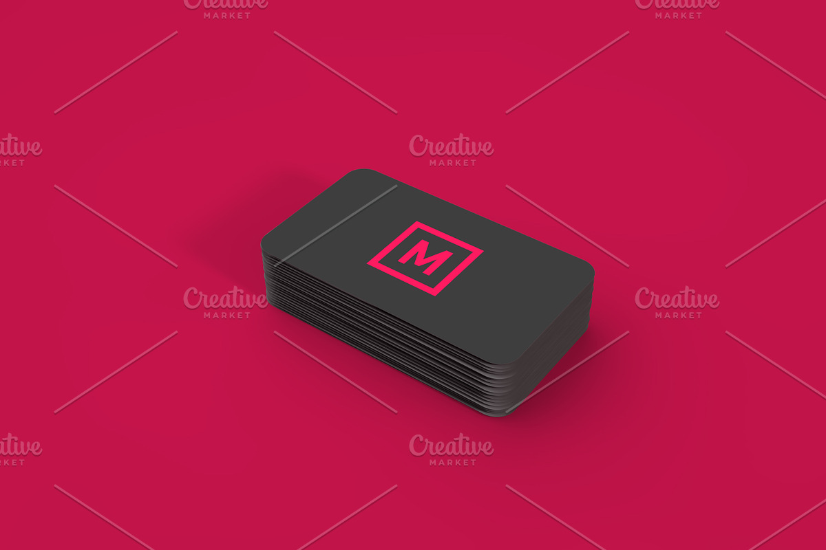 Rounded Business Card Stack Mockup, a Print Template by Amrit Pal Singh
