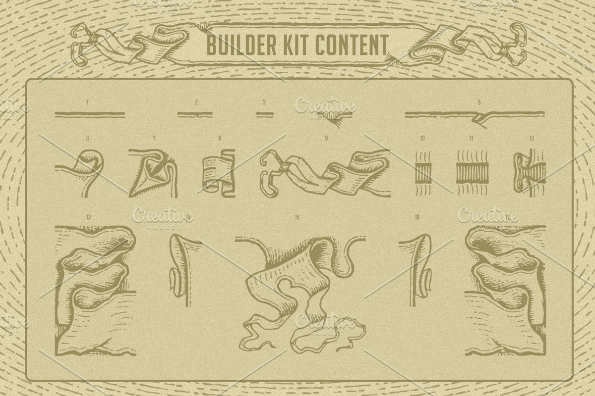 Vintage Banners & Ribbons BuilderKit preview 2