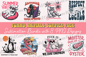 Funny Animal Summer Bundle, a Graphic by Pet Cave