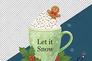 Let It Snow Christmas Coffee PNG, an Illustration by Creative Art (Thumbnail 4 of 6)