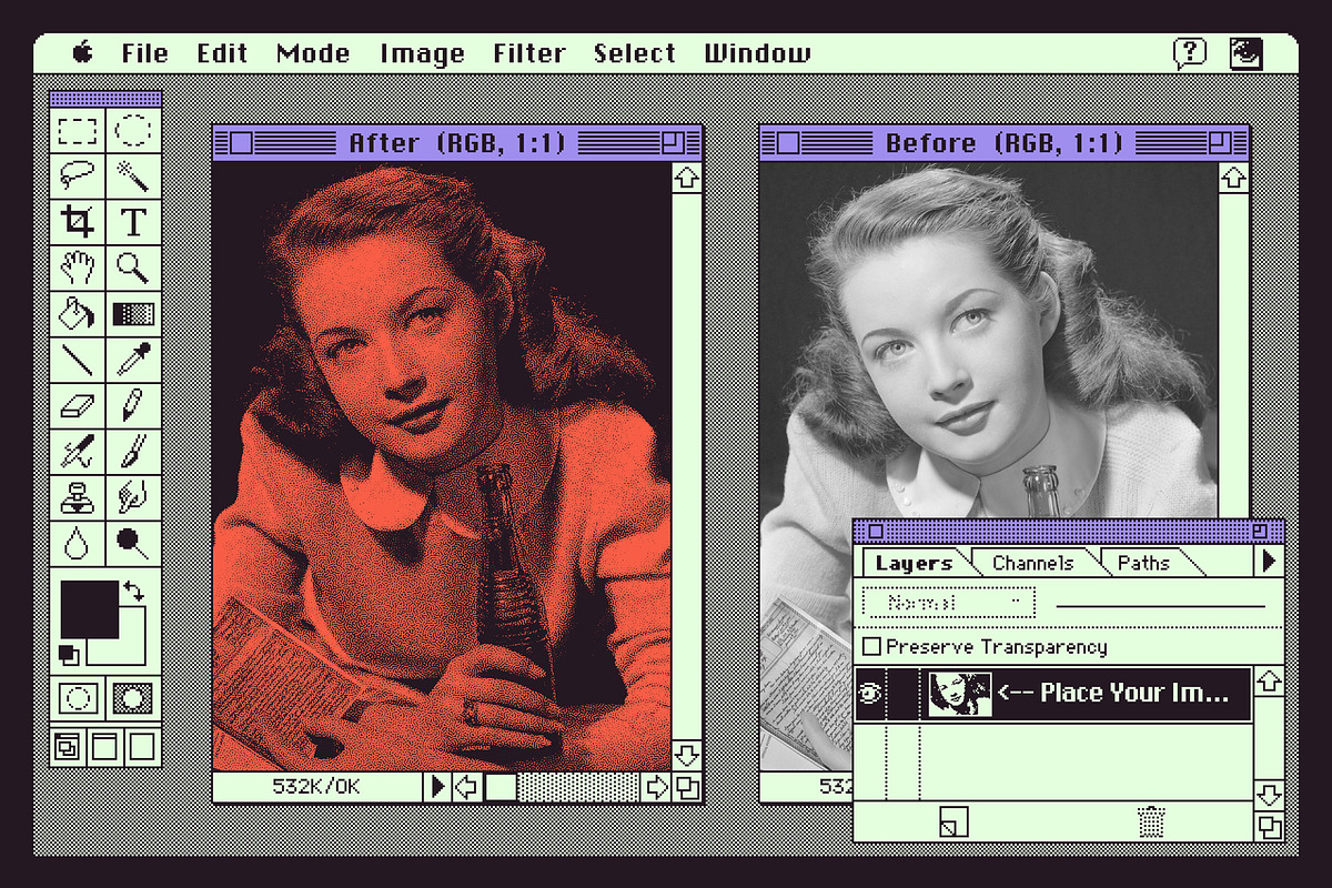 Artistic Halftone PSD file & Actions, an Action Add-On by Contender Studio (Photo 2 of 9)