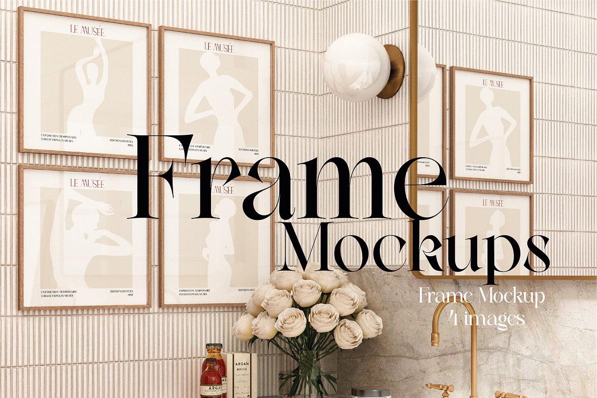 4 frame mockups Romantic interior, a Product Mockup by N digital designs (Photo 1 of 5)