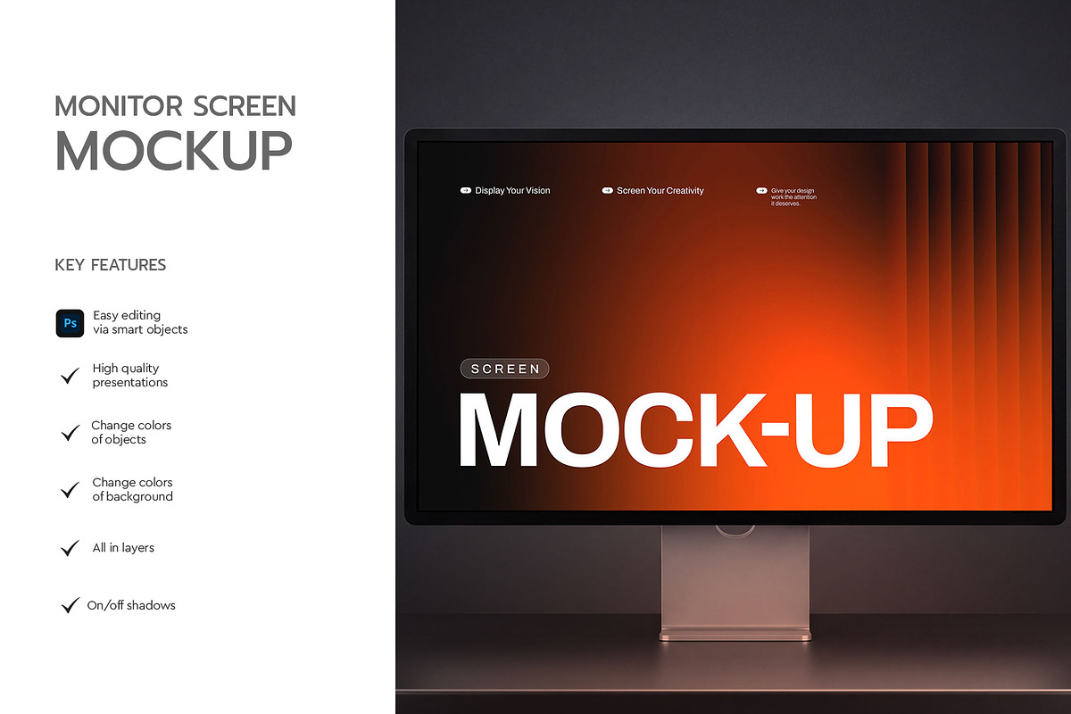 Desktop Monitor Screen Mockup, a Mac Mockup by graphypix (Photo 2 of 4)