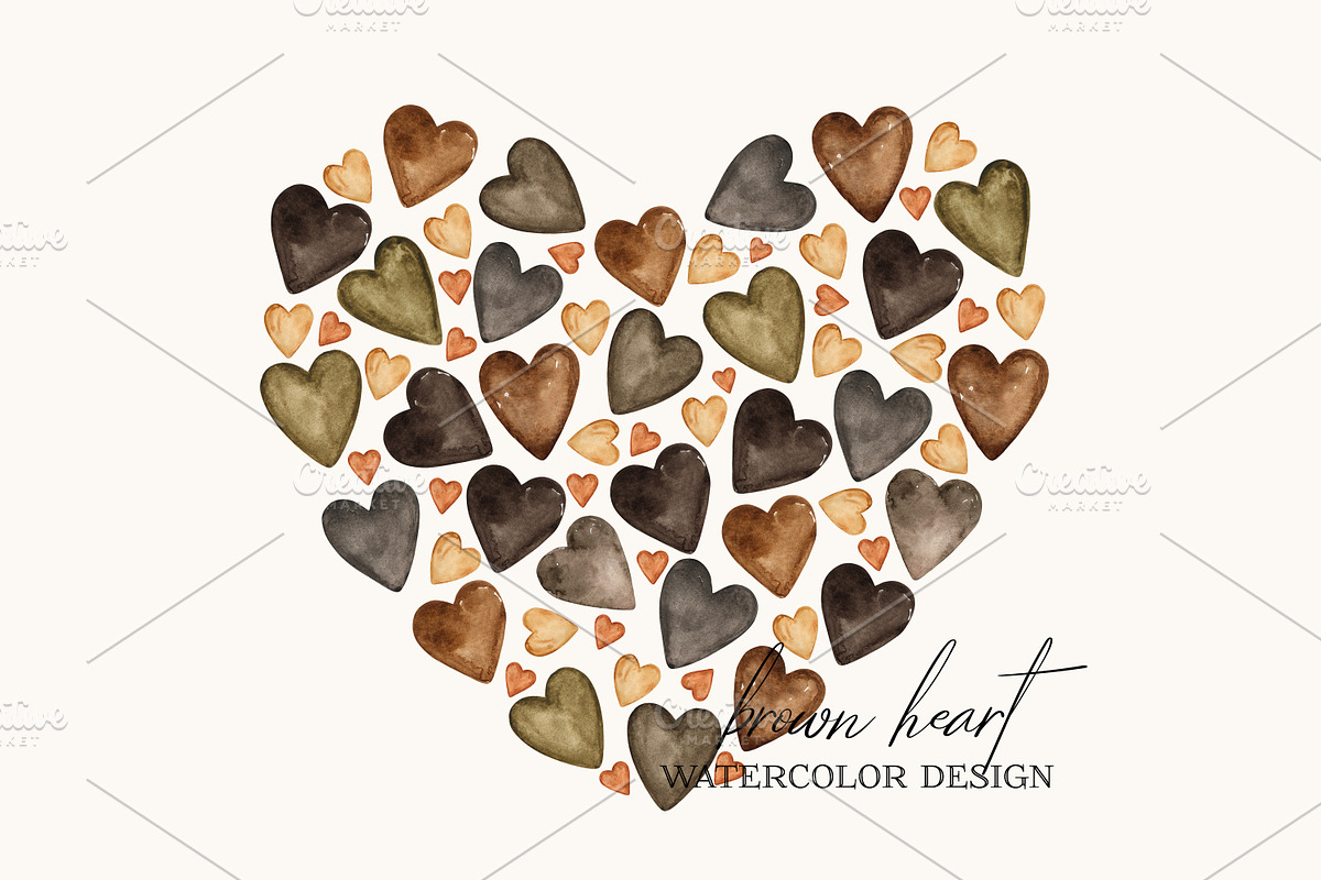 Watercolor heart cliparts & patterns, an Object Graphic by Naty Art (Photo 5 of 24)