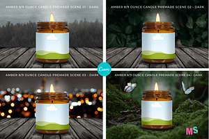 Amber Candle Jar Mockup For Canva