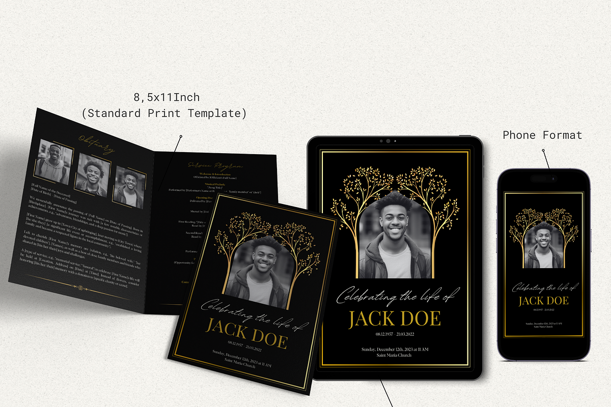 Funeral Program Template I Canva, an Invitation Template by The Social Stuff (Photo 4 of 10)