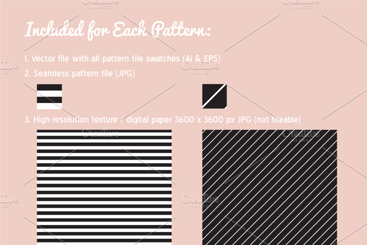 Vector Stripes Patterns, a Pattern Graphic by SubwayParty (Photo 2 of 2)