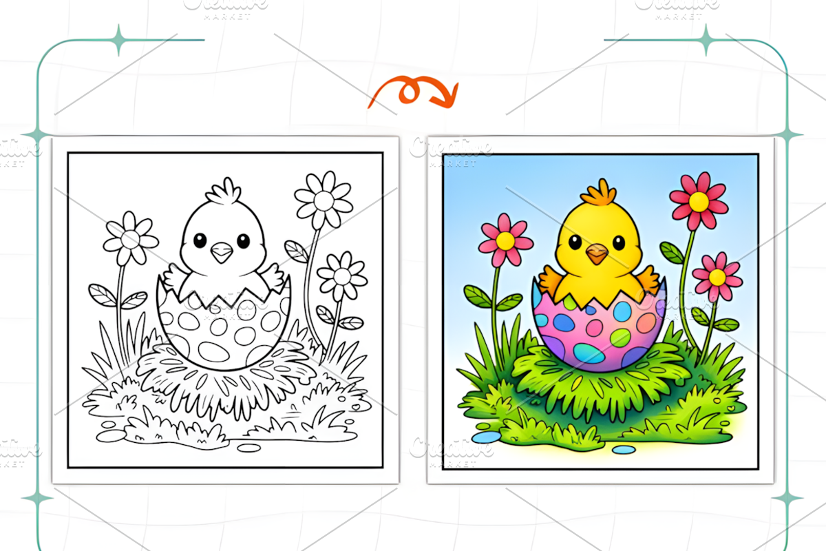 Spring Farm Life Coloring Book Adult, a Decorative Illustration by Ink Gallery (Photo 4 of 9)