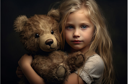 Comforting Little girl hugging her, a Person Photo by Ylivdesign