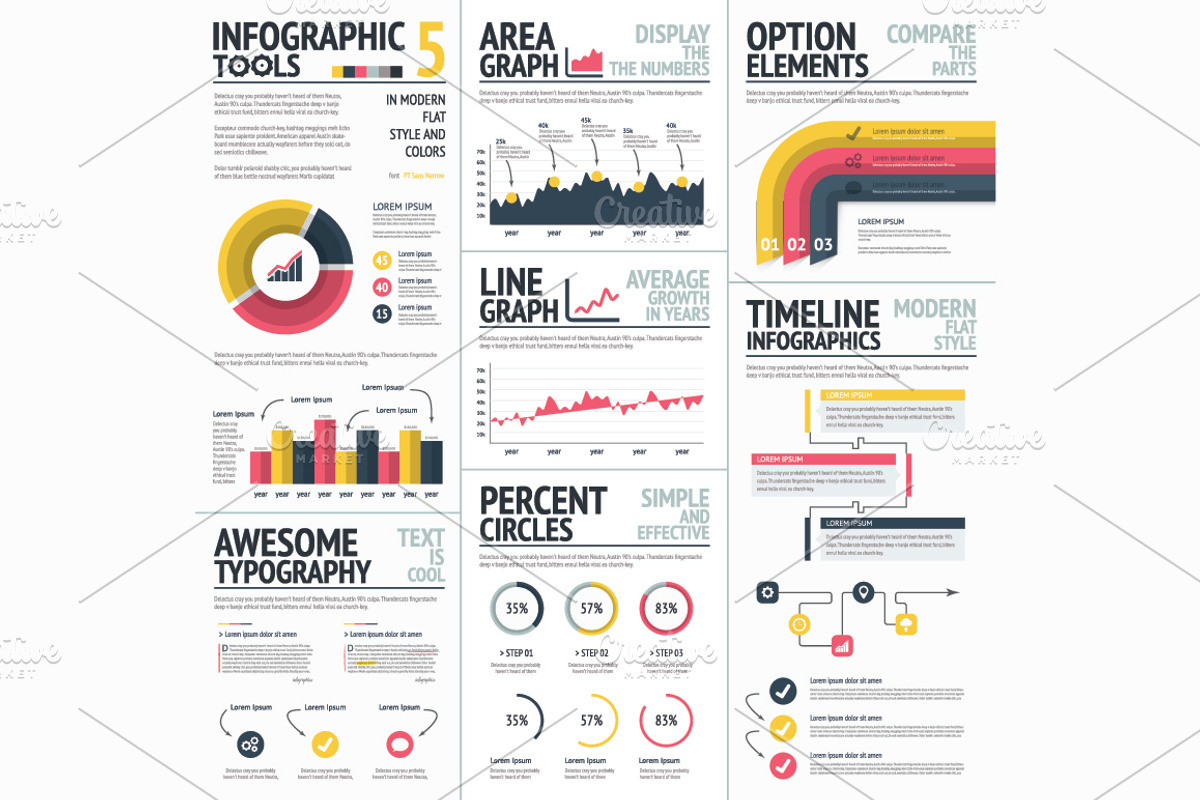 Infographics Tools & Elements Vector, a Technology Illustration by Infographic Template Shop