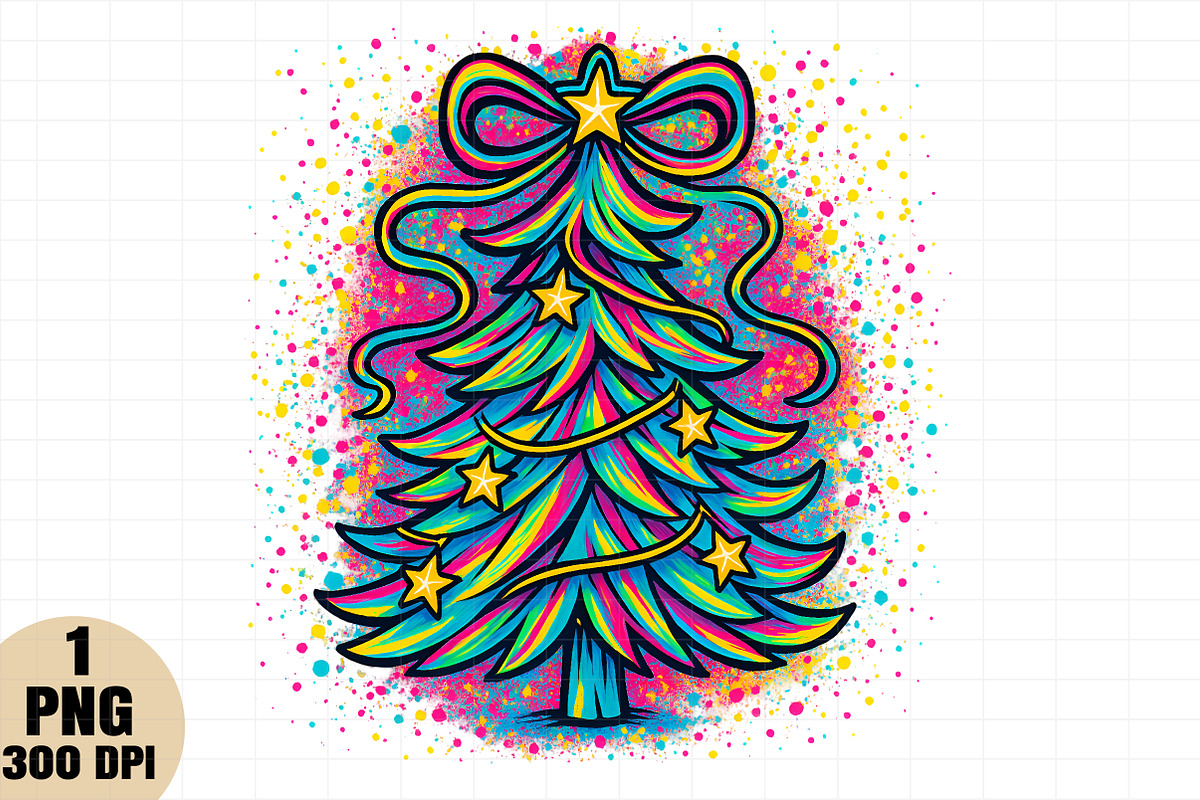 Painted Coquette Christmas Tree PNG, an Illustration by Daily.Designs (Photo 1 of 5)