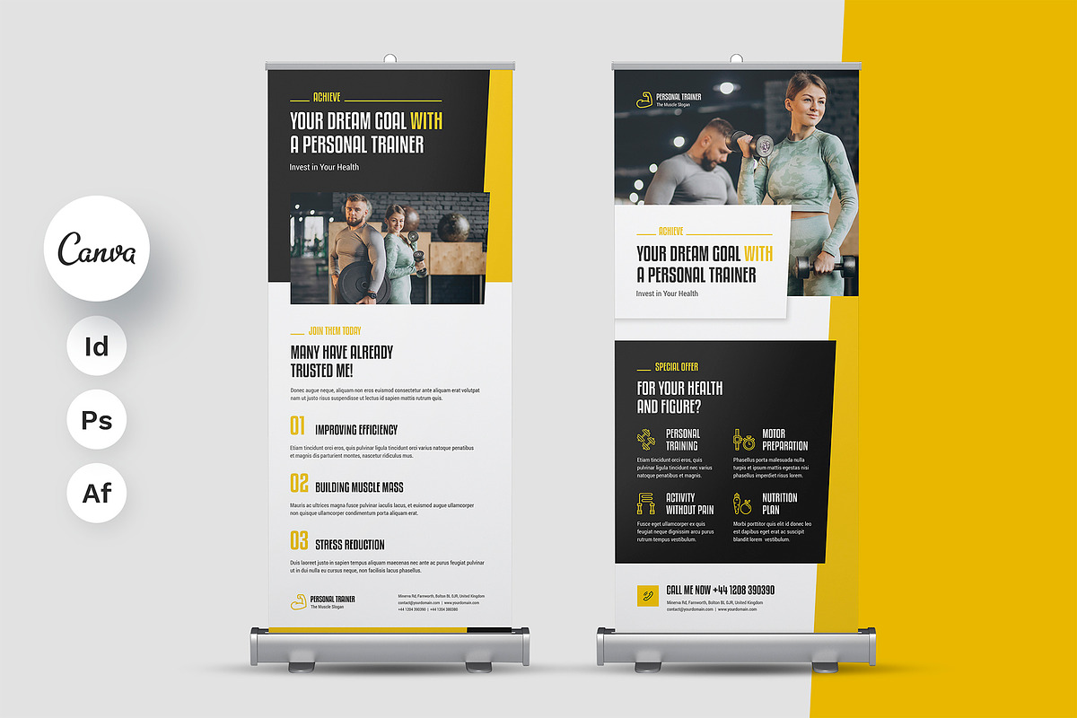 Personal Trainer Roll Up Banner, a Templates & Theme by artbart (Photo 1 of 6)