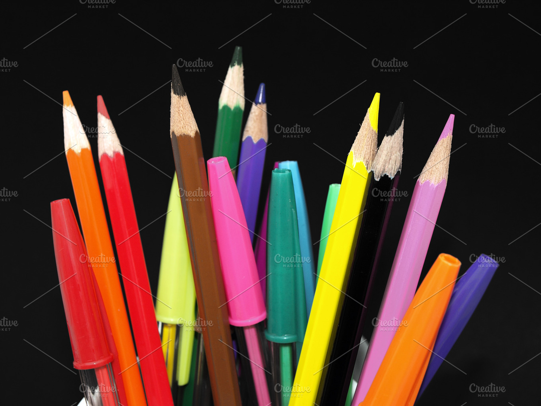 Coloured Pens And Pencils Collection