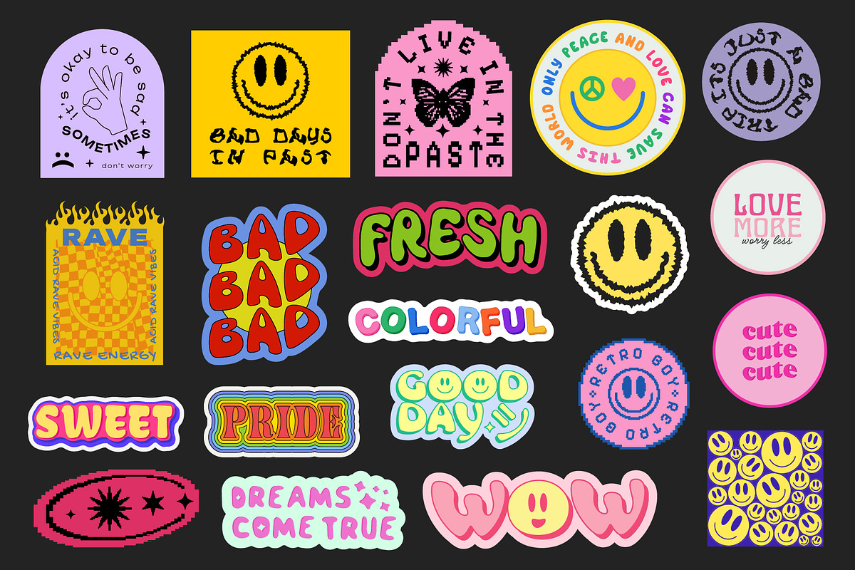 LIFE IS COOL VECTOR POP ART STICKERS, an Object Graphic by craftlove (Photo 10 of 13)