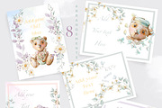 Watercolor Flowers spring teddy set, a Decorative Illustration by Edith’s World (Thumbnail 2 of 8)